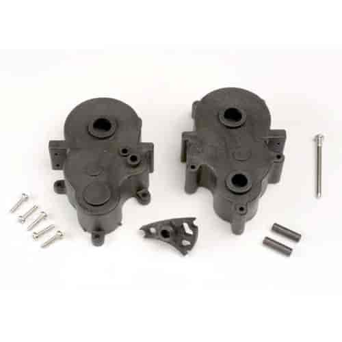 Gearbox halves f&r / screws 3x12 RST 5 /40mm guide pin/ idler gear shafts 2 /idler gear shaft support 1