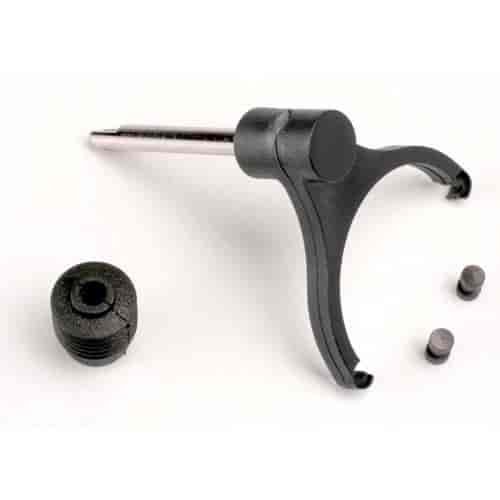 Shift fork-shaft/ shift fork pads 2 / rubber shift shaft seal