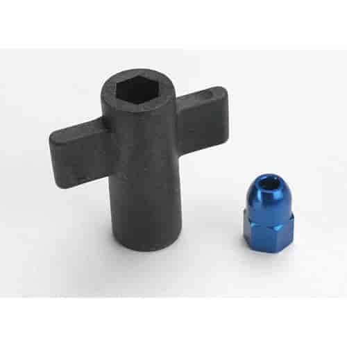 Antenna Crimp Nut Blue Anodized Aluminum