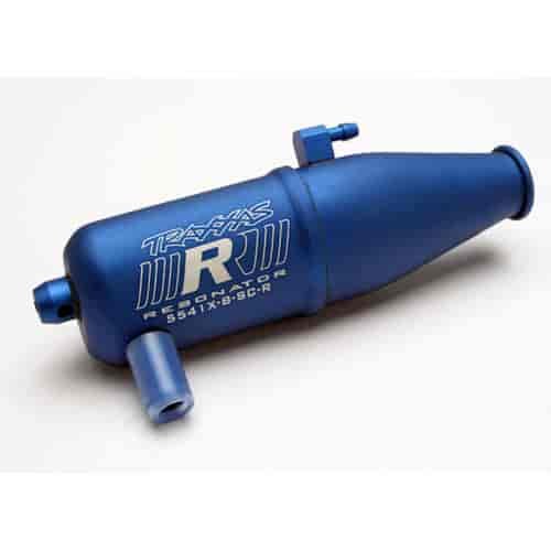 Single Chamber Tuned Resonator Pipe Blue Anodized Aluminum