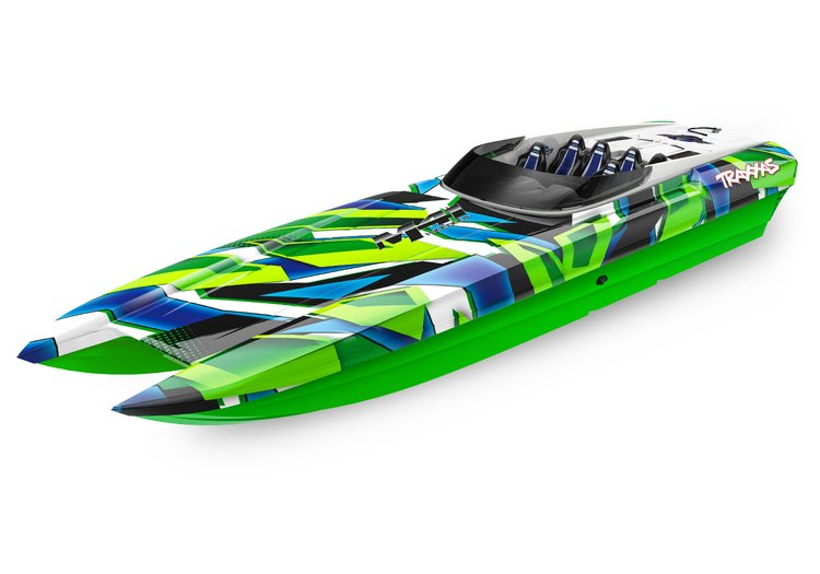 DCB M41 Widebody Catamaran Race Boat 40 in. Length Green/Blue