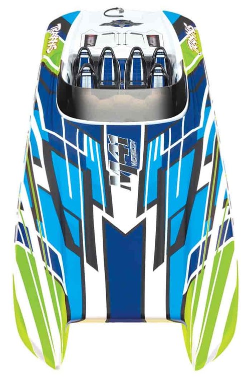 DCB M41 Widebody Catamaran Race Boat 40 in. Length Green/Blue