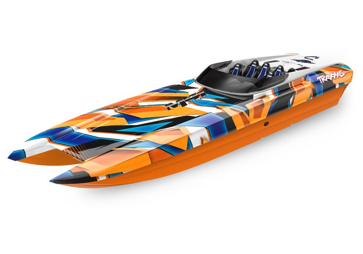 DCB M41 Widebody Catamaran Race Boat 40 in. Length Orange/Blue