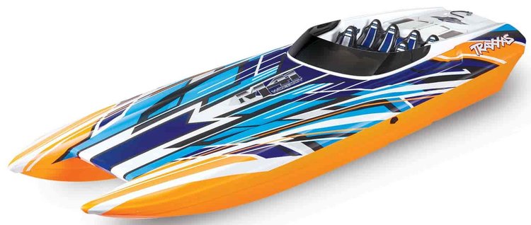 DCB M41 Widebody Catamaran Race Boat 40 in. Length Orange/Blue