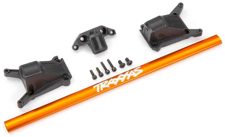 Heavy-Duty Aluminum Chassis Brace for Traxxas Slash 4x4 Low-CG and Traxxas Rustler 4x4 - Orange