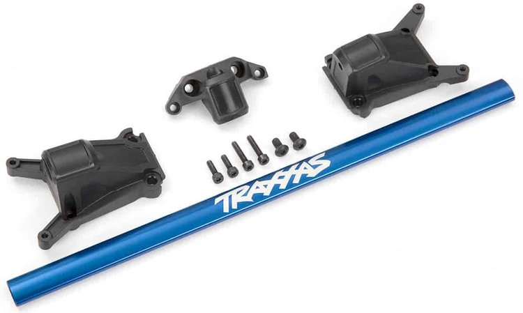 Heavy-Duty Aluminum Chassis Brace for Traxxas Slash 4x4 Low-CG and Traxxas Rustler 4x4 - Blue