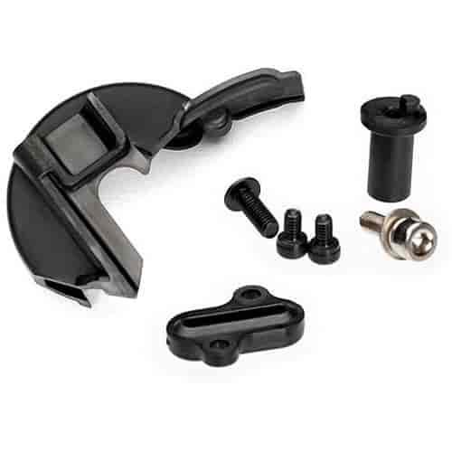 Gear Cover With Motor Mount Hinge Post Black plastic