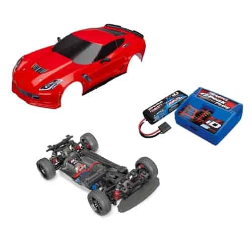 4-Tec Chassis with Red Corvette Z06 Body and Battery Kit