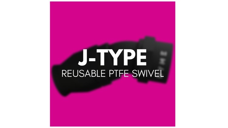 FATBOY J-Type PTFE Hose End [-10 AN, 60 Degree, Reusable Swivel, Black]