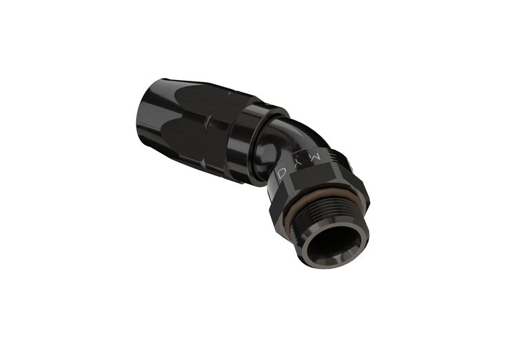 FATBOY C-Type ORB Hose End [-12 ORB, 45 Degree, Reusable Swivel, Black]