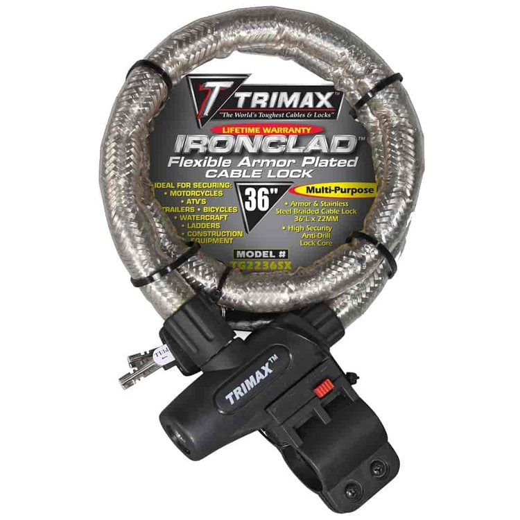 Armor Plated Stainless Steel Locking Cable 3 ft.