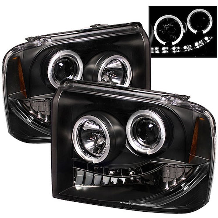 Halo LED Projector Headlights 2005-2007 Ford F250/F350/F450 Super Duty