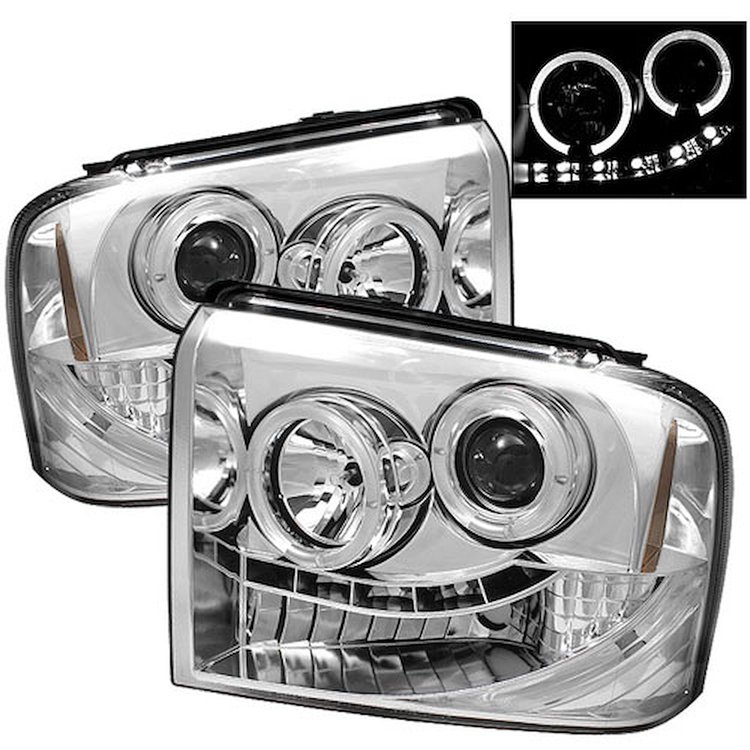 Halo LED Projector Headlights 2005-2007 Ford F250/F350/F450 Super Duty