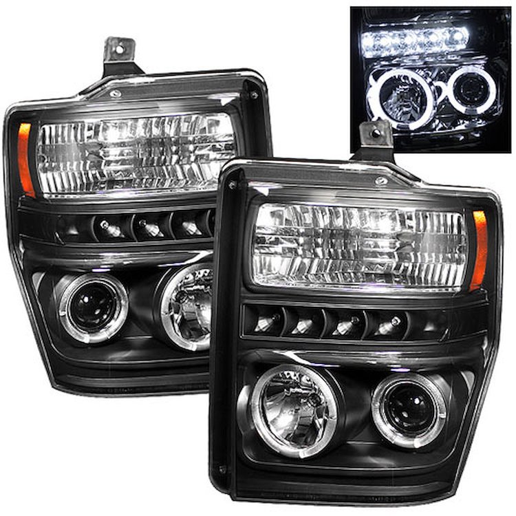 Halo LED Projector Headlights 2008-2010 Ford F250/F350/F450 Super Duty
