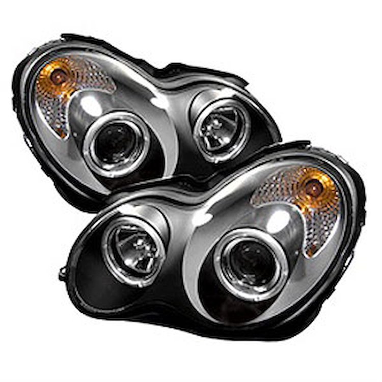 Halo LED Projector Headlights 2001-2005 Mercedes Benz C-Class