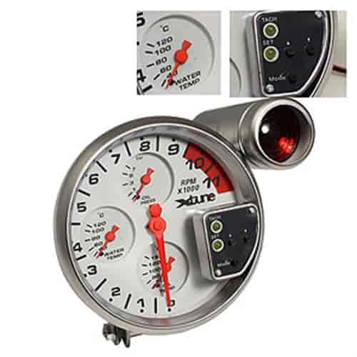 Xtune 5" 4-in-1 Tachometer Red LED
