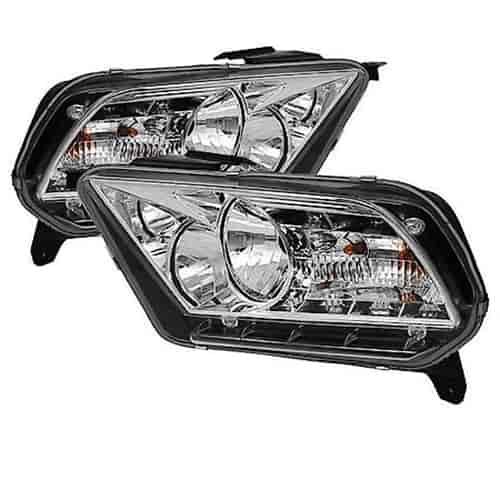 DRL LED Crystal Headlights 2010-2013 Ford Mustang