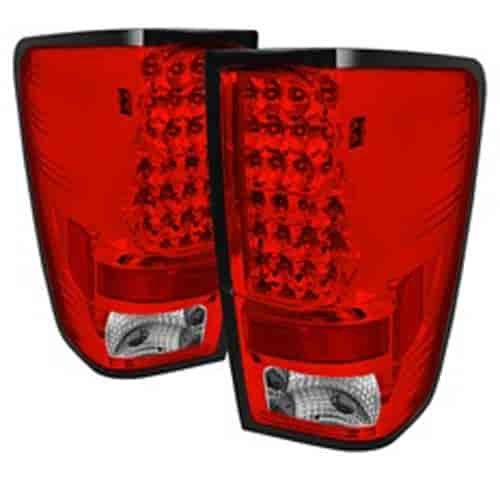 LED Tail Lights Uses Stock Bulbs Pair Red/Clear