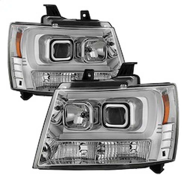 Light Bar DRL Projector Headlights 2007-2014 Chevy Tahoe/Avalanche/Suburban