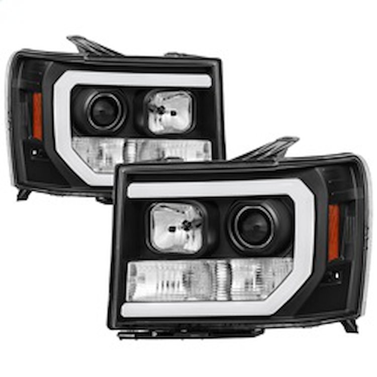 Light Bar DRL LED Projector Headlights 2007-2013 GMC Sierra