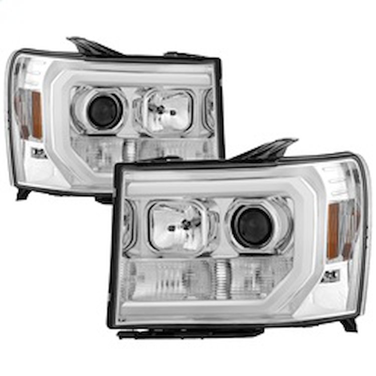 Light Bar DRL LED Projector Headlights 2007-2013 GMC Sierra