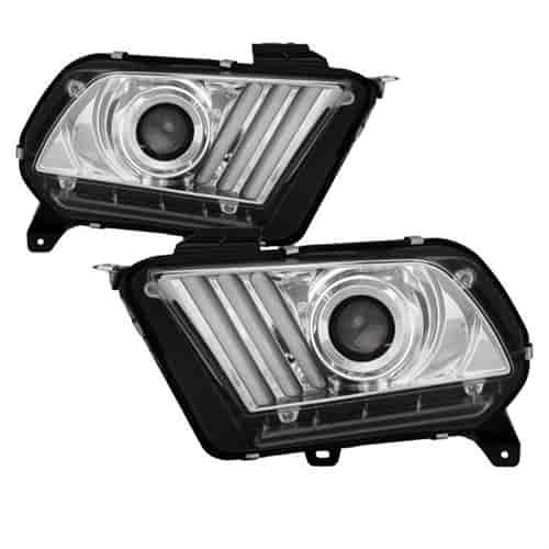 Light Bar LED Projector Headlights 2010-2013 Ford Mustang w/HID Headlights