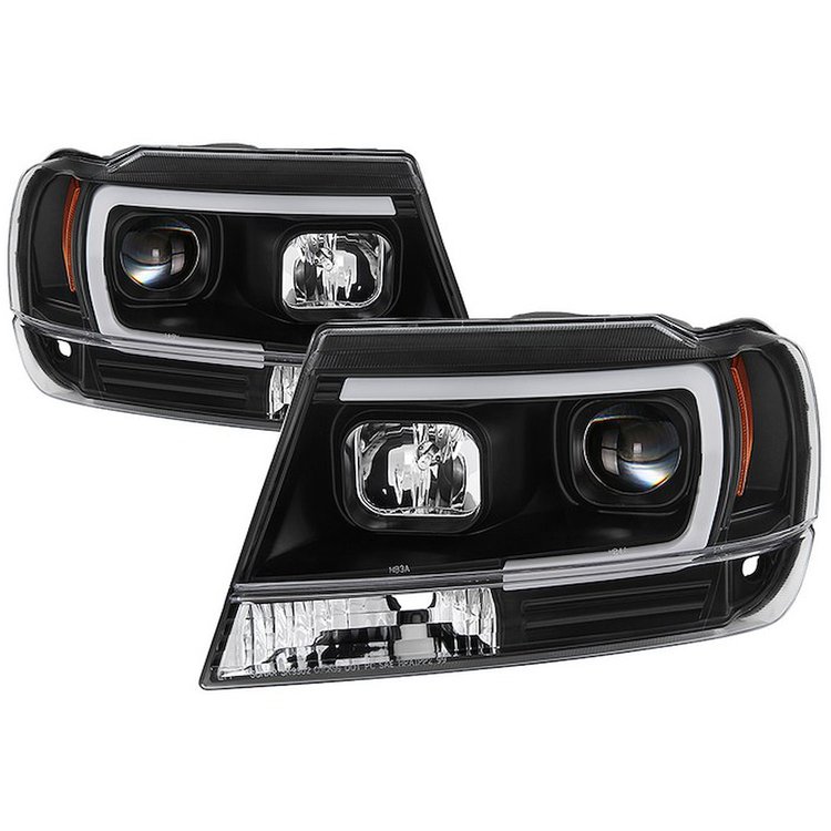 Light Bar LED Projector Headlights 1999-2004 Jeep Grand Cherokee