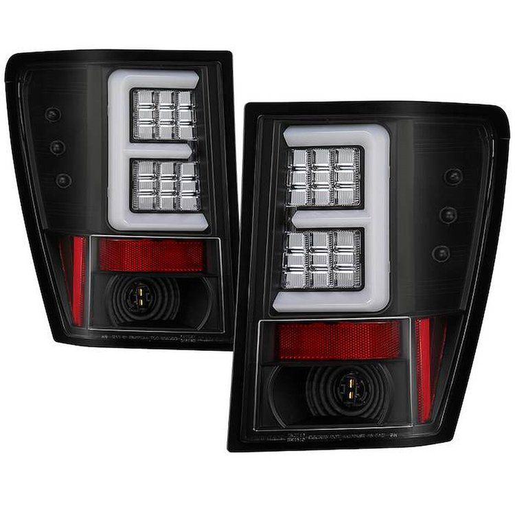 Version 2 Light Bar LED Tail Lights for 2005-2006 Jeep Grand Cherokee [Black]