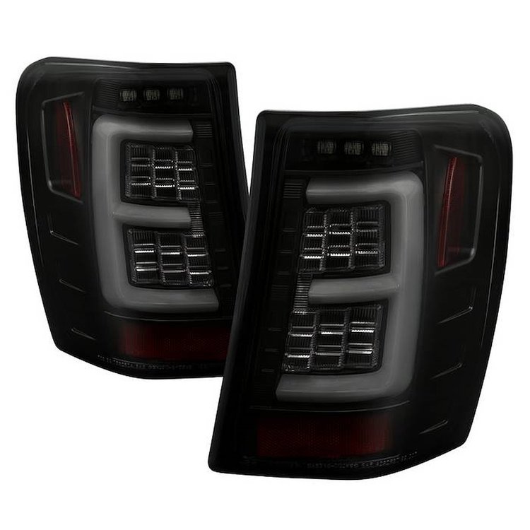 Version 3 Light Bar LED Tail Lights for 1999-2004 Jeep Grand Cherokee [Black Smoke]