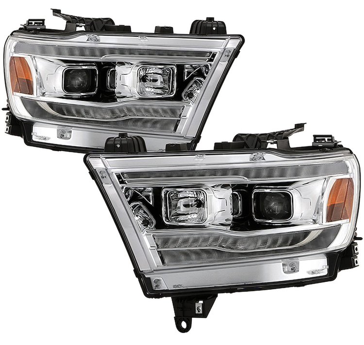 Signature Series Halogen Projector Headlights 2019-2020 Dodge Ram 1500, Chrome