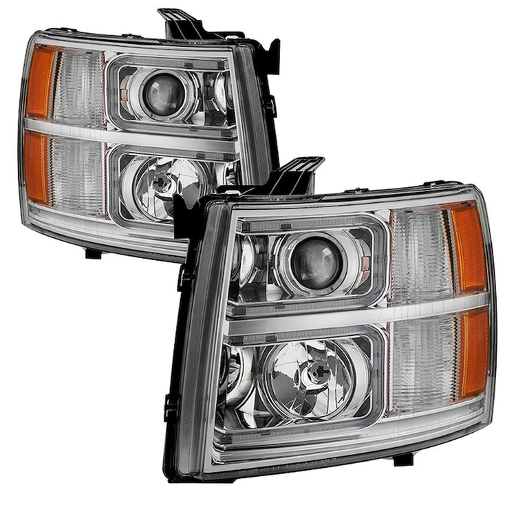 xTune Light Tube Style Projector Headlights 2007-2013 Chevy Silverado 1500