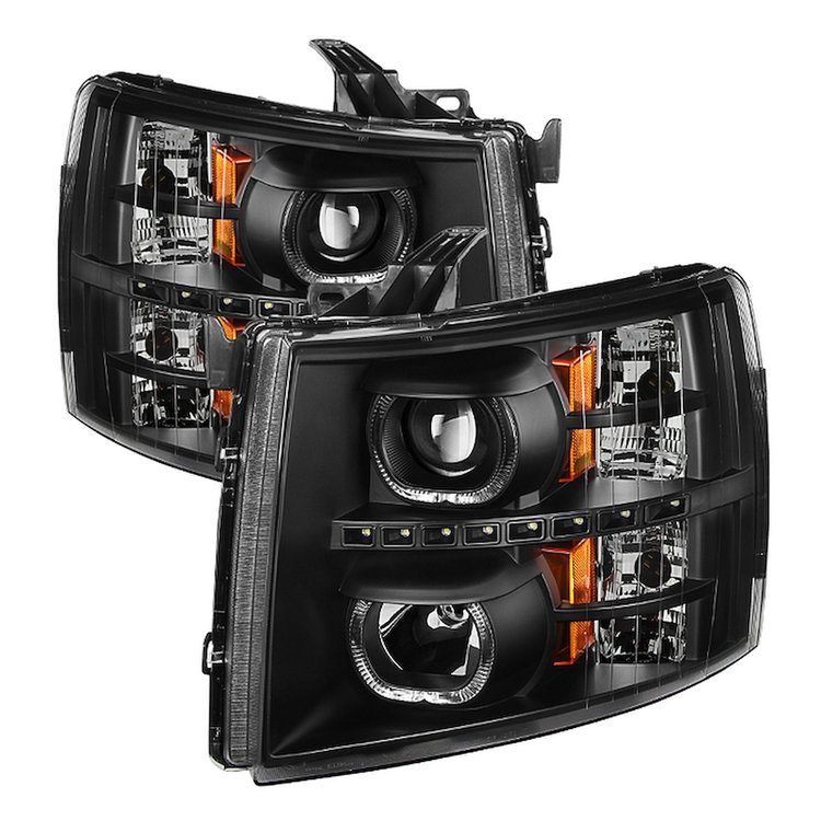 xTune Halo LED Projector Headlights 2007-2013 Chevy Silverado