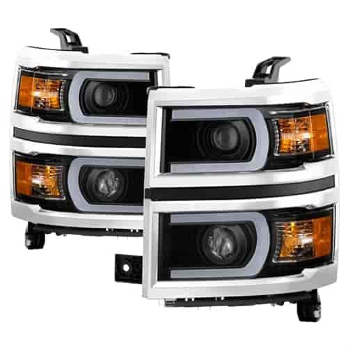 xTune Light Bar DRL Projector Headlights 2014-2015 Chevy Silverado