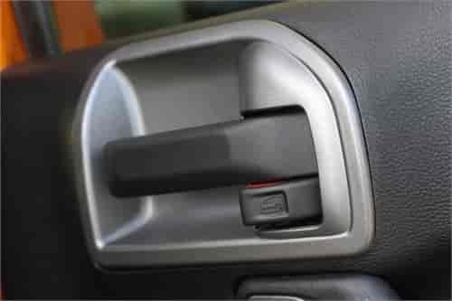 Silver Door Latch Trim For 2011-2012 Wrangler JK By Rugged Ridge