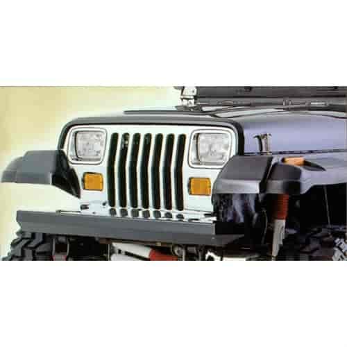 This black Rock Crawler front bumper from Rugged Ridge fits 76-06 Jeep CJs and Wrangler.