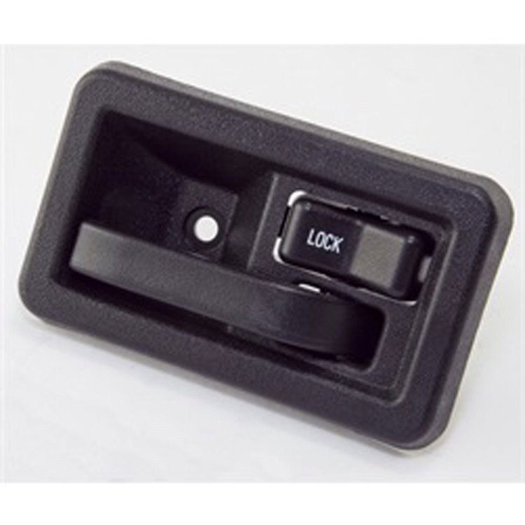 Replacement interior door handle from Omix-ADA, Fits right door on 87-95 Jeep Wrangler YJ Full or half doors.