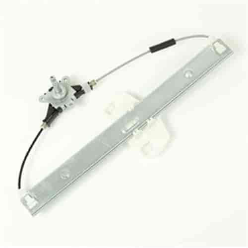This left rear manual window regulator from Omix-ADA fits 07-16 Jeep Wranglers with full doors.