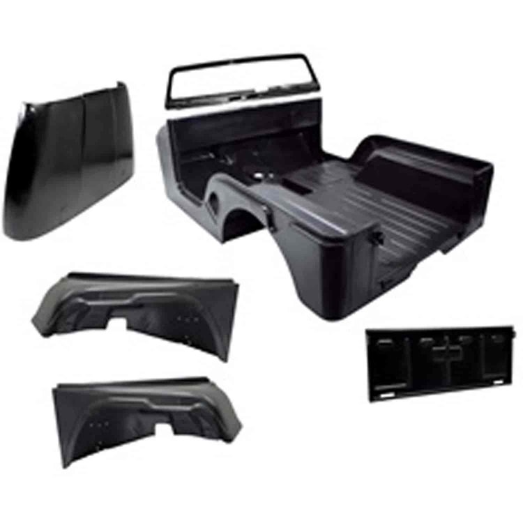 This reproduction steel body kit from Omix-ADA restores 69-71 Jeep CJ6. Includes the body tub fender