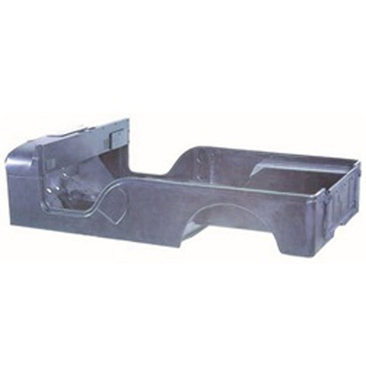 This reproduction steel body tub from Omix-ADA restores rusty or damaged 55-71 Jeep CJ6 bodies. No s