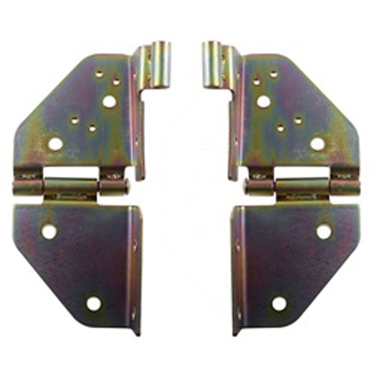 This pair of windshield hinges from Omix-ADA fit 76-83 Jeep CJ5 76-86 CJ7 and 81-86 CJ8.