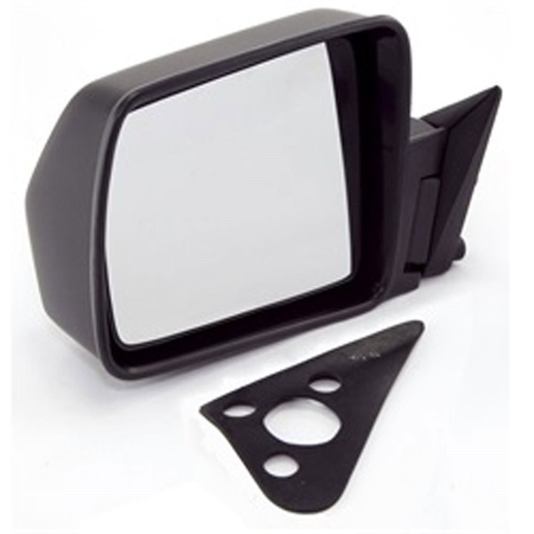 This black folding door mirror from Omix-ADA fits the left door on 84-96 Jeep Cherokee XJ .