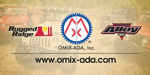 This 2013 Omix-ADA vinyl banner is 36 inches by 18 inches and has the Omix-ADA URL at the bottom.