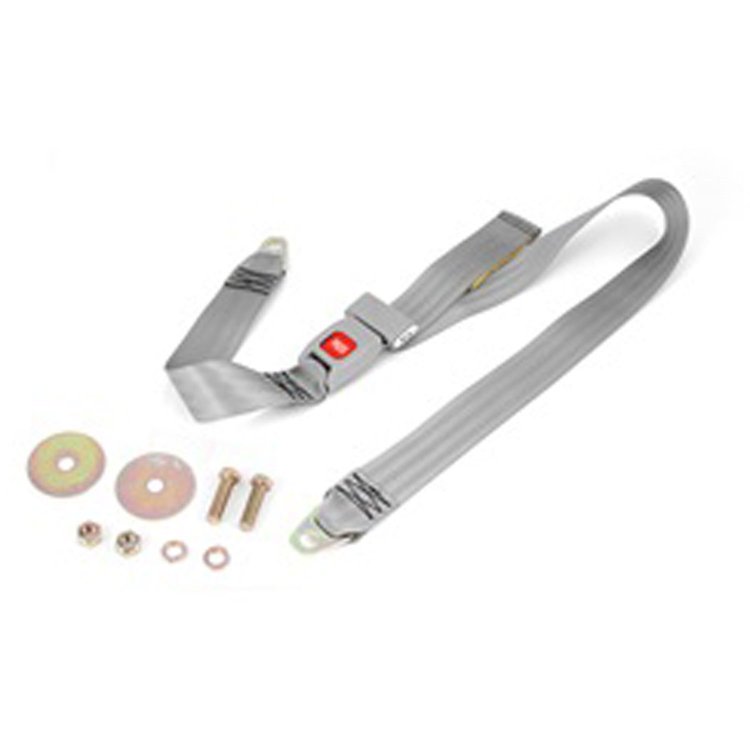 This gray 60 inch lap seat belt from Rugged Ridge fits 87-95 Jeep Wrangler YJ. Non-retractable.