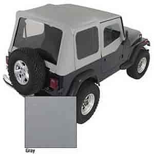 XHD REPLACEMENT SOFT TOP W/DR. SKINS 88-95 WRGLR CHARCOAL 30 MIL GLASS