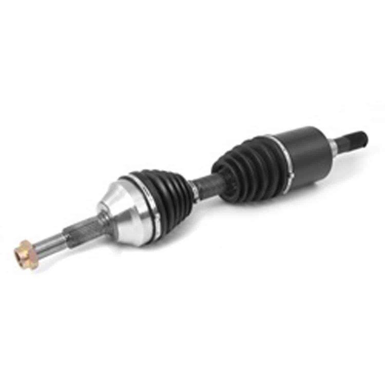 This outer CV axle shaft assembly for Super Dana 30 from Omix-ADA fits the front axles on 02-07 Jeep Liberty KJ . Left side.