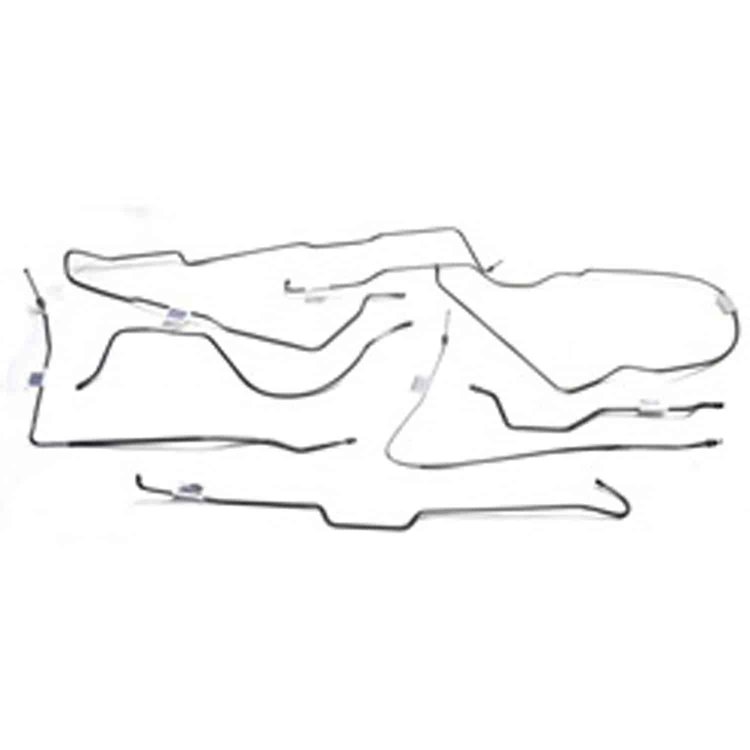 Full Brake Line Set With Power Drums Steel 1976-1979 CJ7 With Quadratrac
