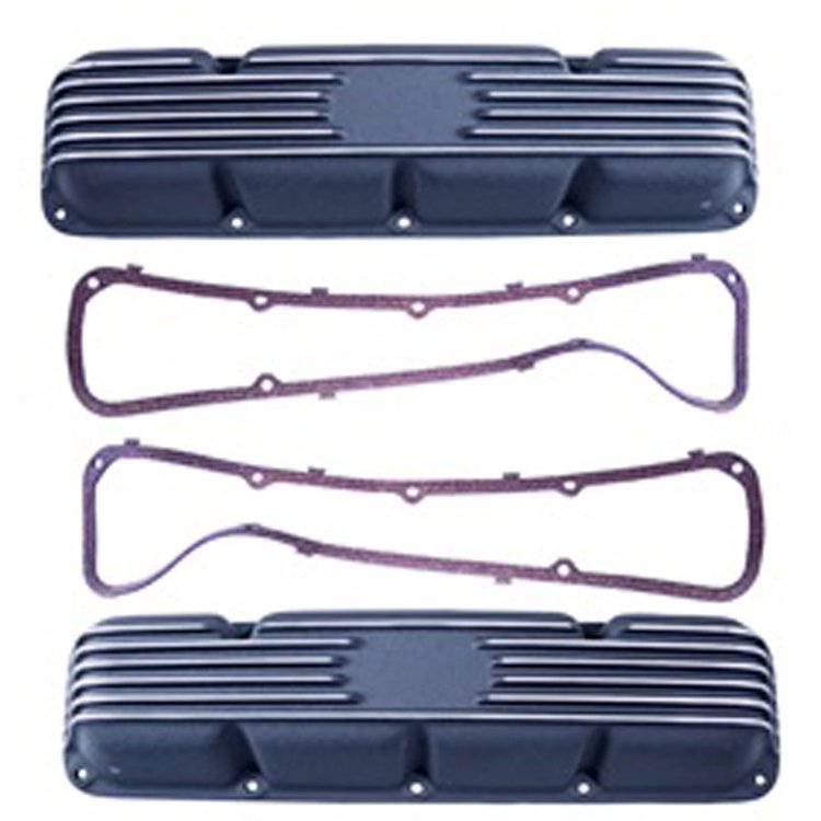 Black Cast Aluminum Valve Covers for 1967-1991 AMC V8