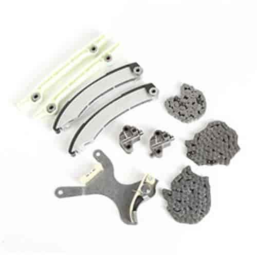 This 15-piece timing chain kit from Omix-ADA fits 4.7L engines found in 99-04 Jeep Grand Cherokees.