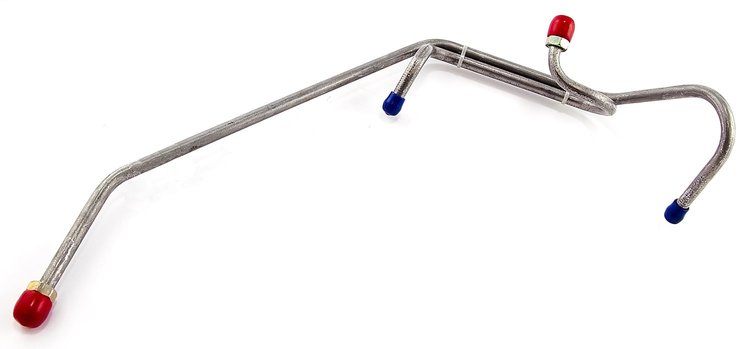 This fuel line from Omix-ADA connects the fuel pump to the carb. Fits 76-79 Jeep CJ5 with a 3.8 lite