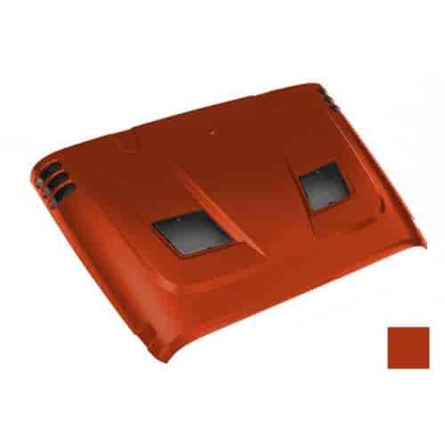 This Performance Vented Hood from Rugged Ridge is painted with the PV6 paint code. Sunburst Orange P